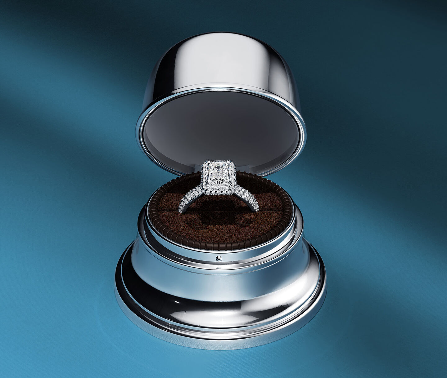 A Birks Diamond Engagement Ring in a Birks Bell Box.